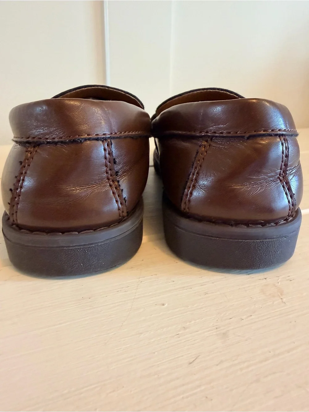 J.Crew Factory Boys Penny Loafers Brown Dress Shoes BO490 EUC Size 2